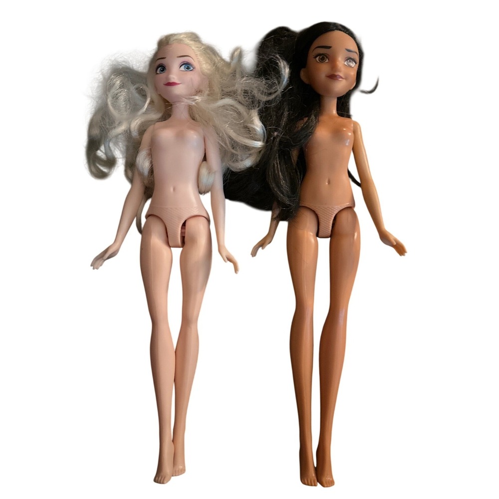 Disney Princess Doll Lot Hasbro 2016 Elsa Frozen Elena of Avalor Nude 11 inch